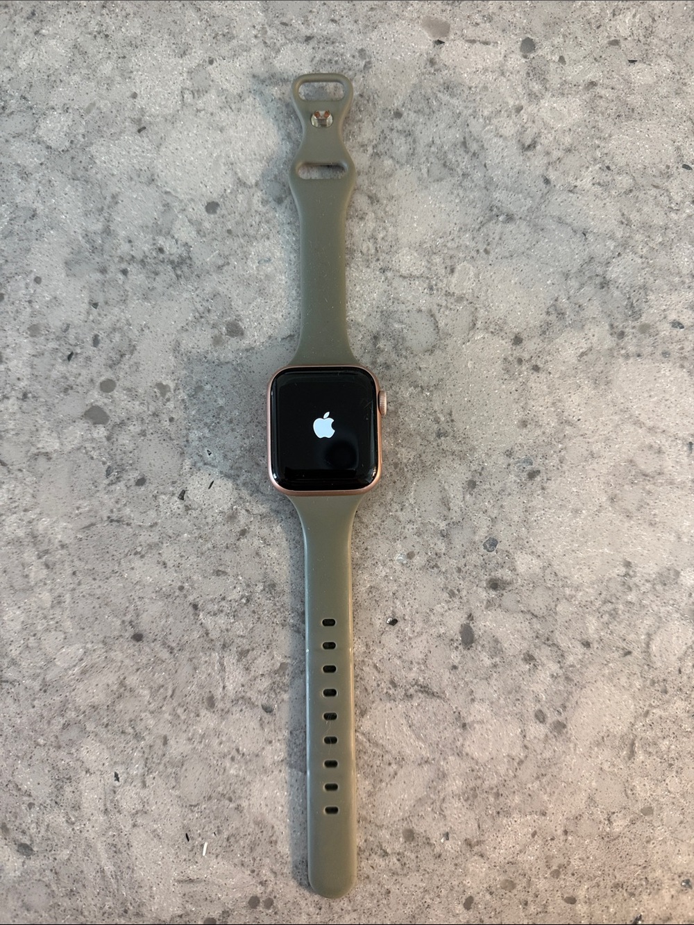 Series 5 Apple Watch with Olive Green Sport Band and Rose Gold Case - Apple
